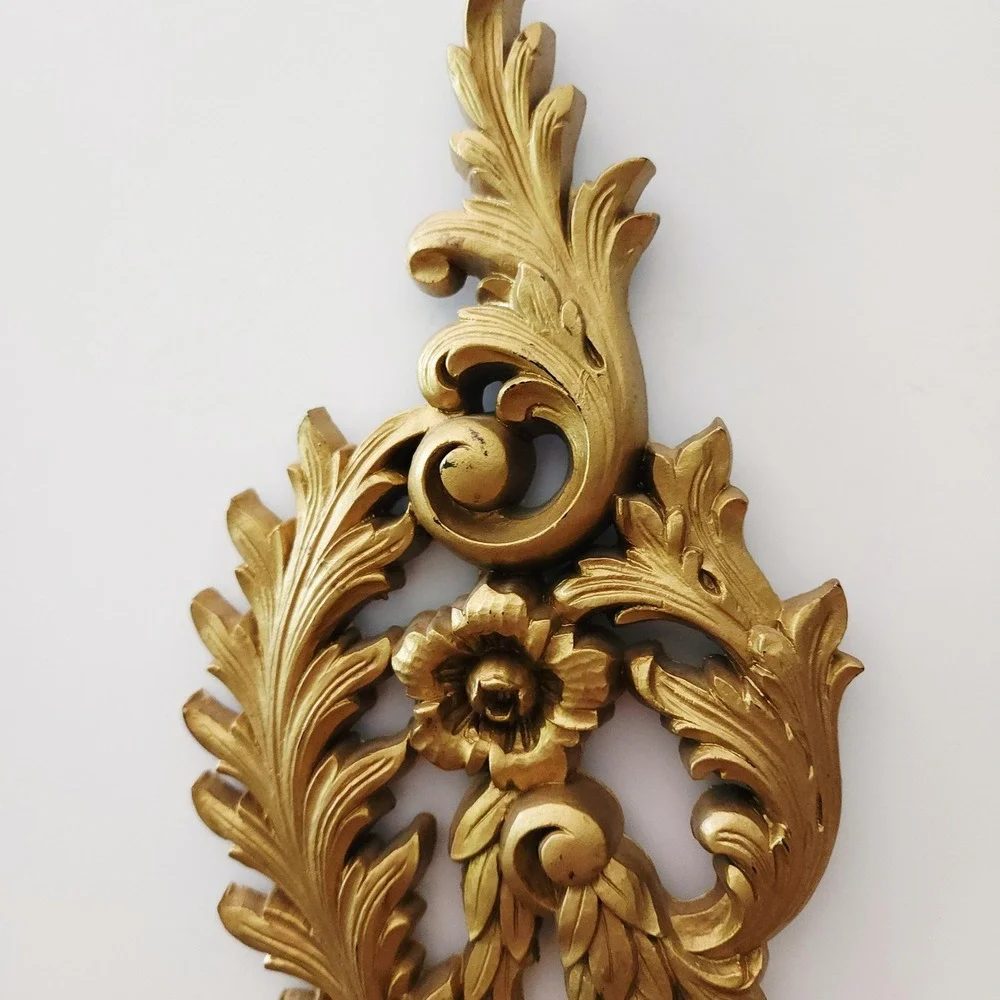 Vintage Gold Ornate Wall Sconce, Syroco Candleholder